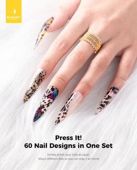 BURANO nail push brush pen aids precise foil placement.