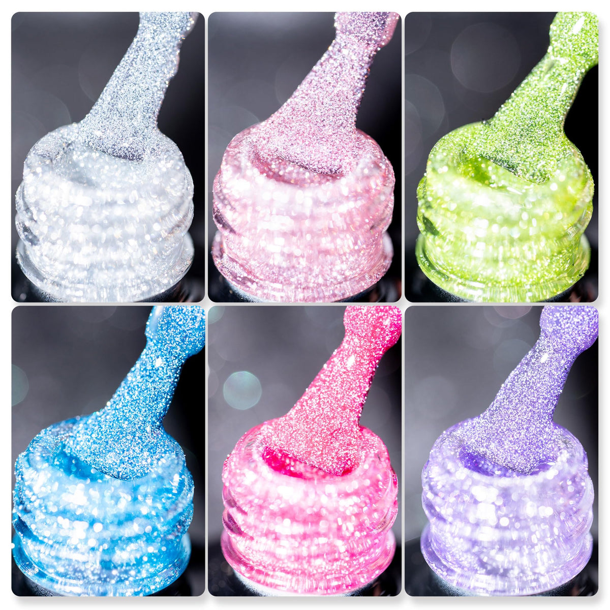 BURANO rose blue purple glitter gel polish with holographic shine for stunning nails