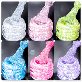 BURANO rose blue purple glitter gel polish with holographic shine for stunning nails