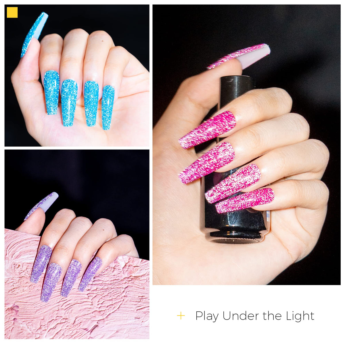 BURANO silver holographic glitter gel polish with long-lasting sparkle