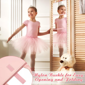 Burbell acrylic mirror offers clear reflection for hairstyling.