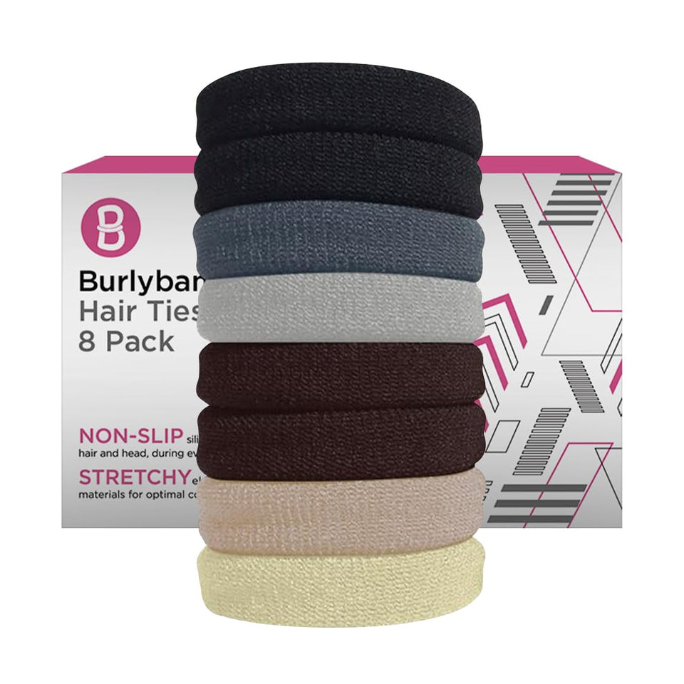 Burlybands large hair ties pack overview—strong seamless design for thick, curly hair.