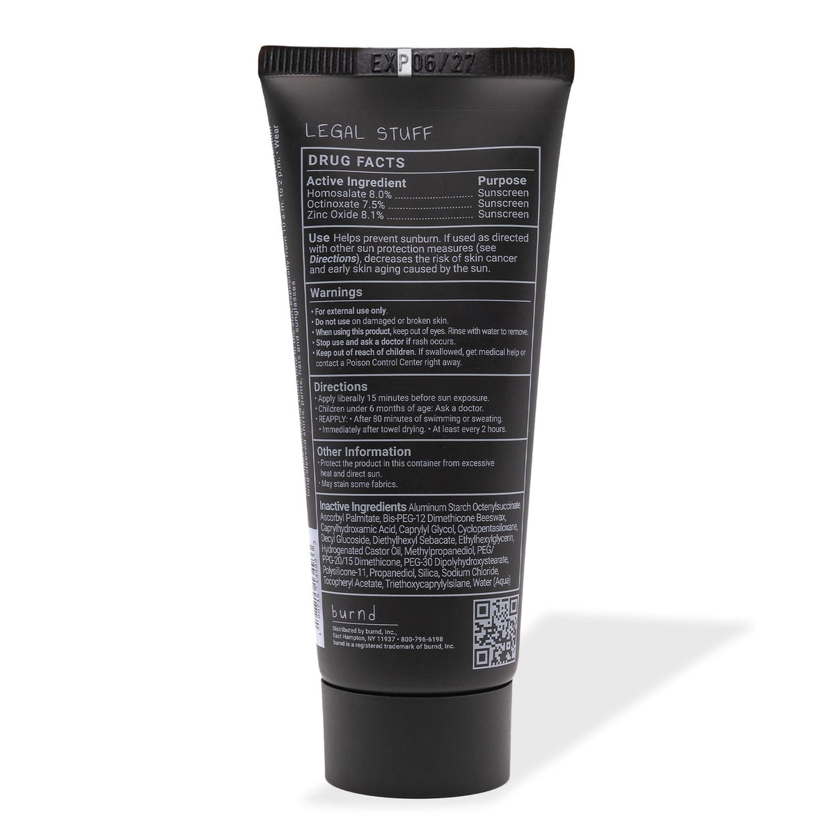 Burnd SPF 41 bottle ready for body and face sun protection.