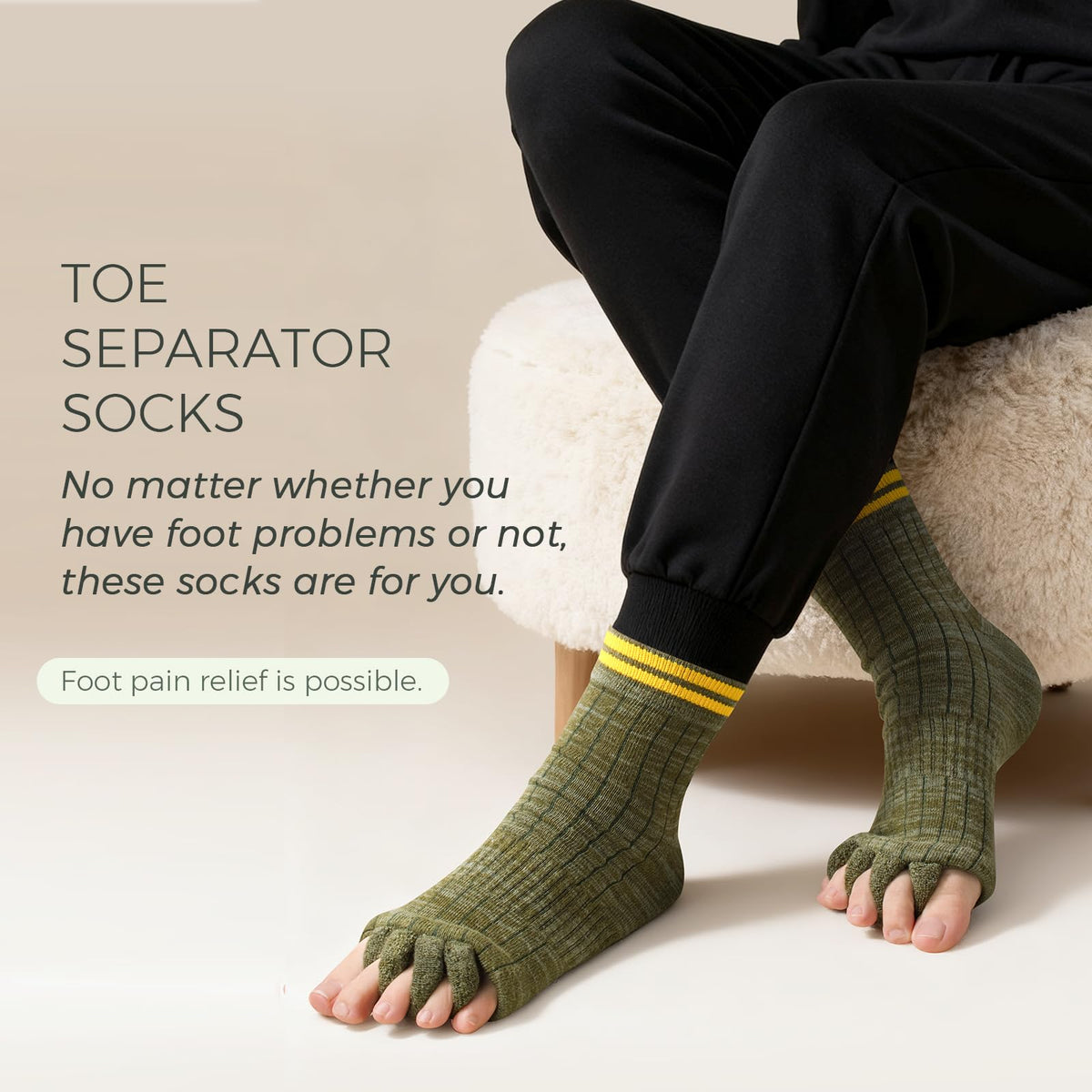 Burning Barefoot breathable knit toe socks stay cool and comfortable all day.