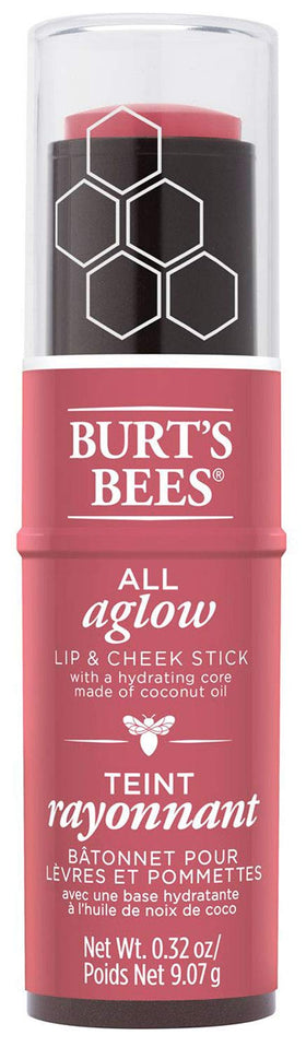 Burt's Bees All Aglow Lip & Cheek Stick in Peony Pool adds natural color with lightweight hydration.