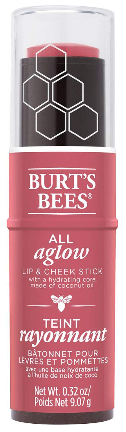 Burt's Bees All Aglow Lip & Cheek Stick in Peony Pool adds natural color with lightweight hydration.