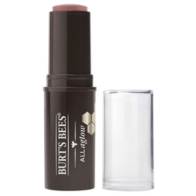 Burts Bees All Aglow lip and cheek stick swatch in Suez Sands on cheek.