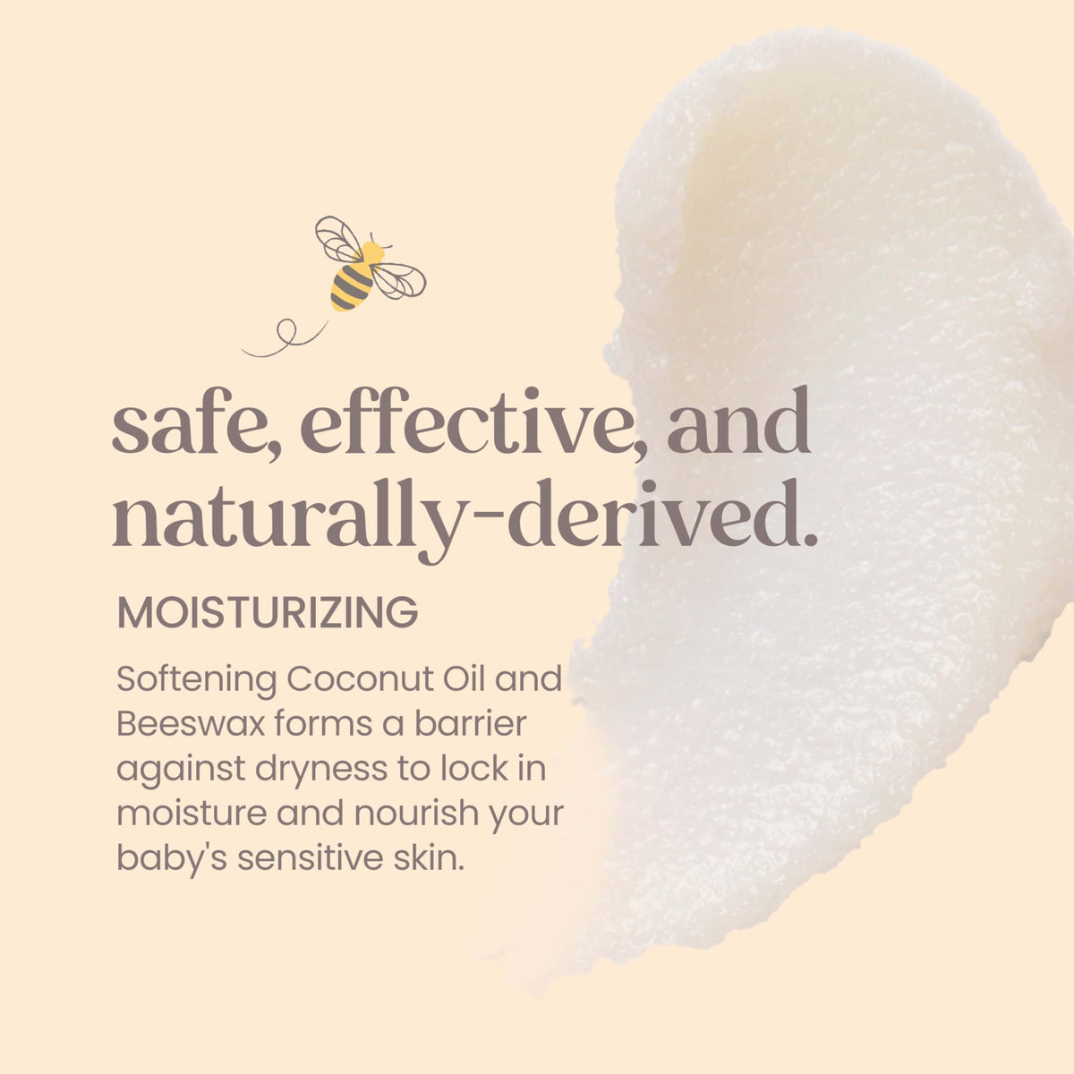 Burt's Bees Baby diaper area use demonstrates gentle protection for sensitive skin