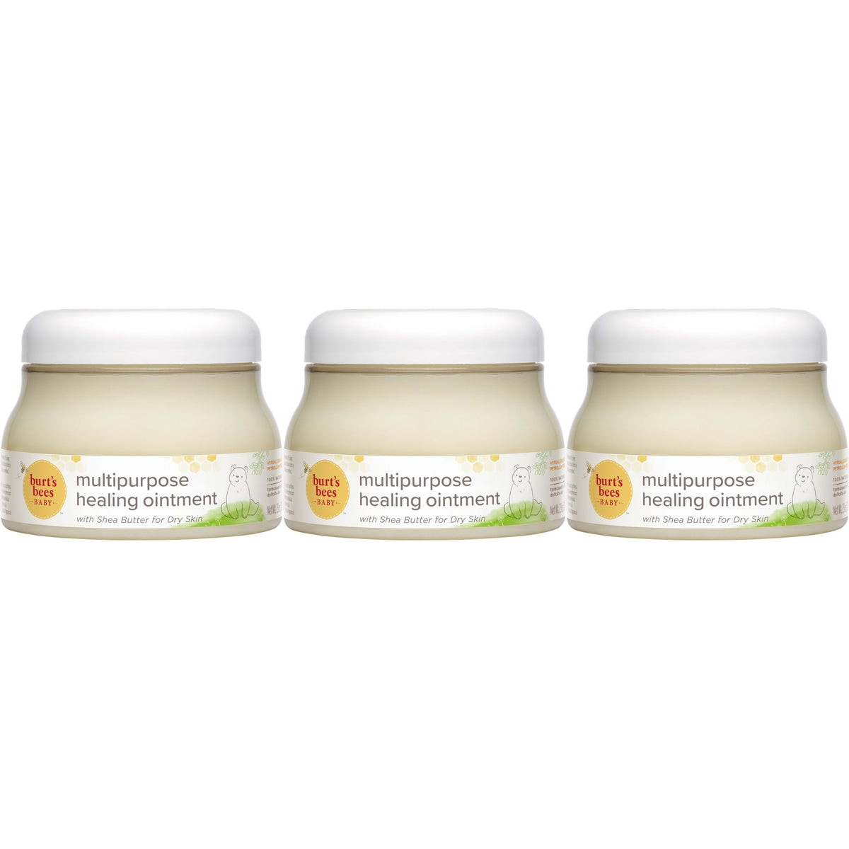 Burt's Bees Baby ointment pack of 3 jars protects delicate skin and adds moisture