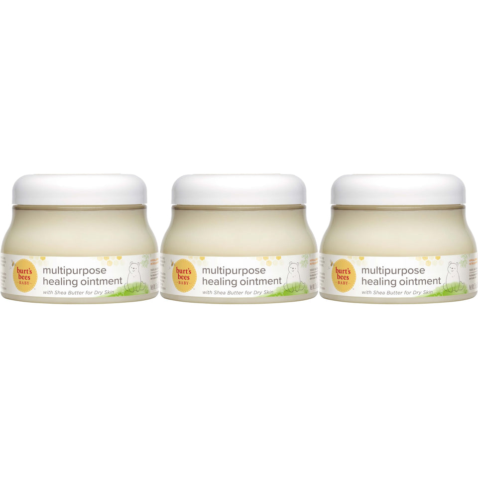 Burt's Bees Baby ointment pack of 3 jars protects delicate skin and adds moisture