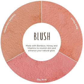 Satin-finish texture on skin provides a luminous, healthy-looking flush.