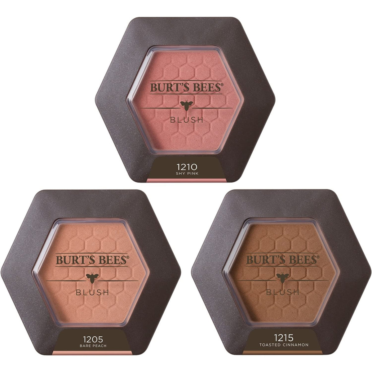 Shade range label confirms Toasted Cinnamon among Burt's Bees flattering tones.