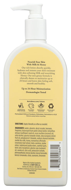 Burt's Bees Body Lotion demonstrates quick absorption for a non-greasy finish.