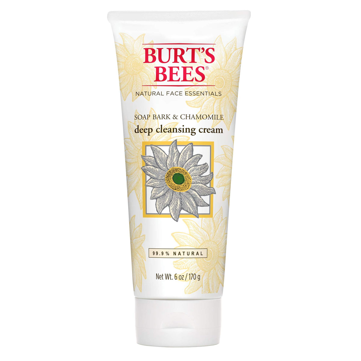 Burt's Bees Deep Cleansing Cream bottle with soap bark and chamomile for daily gentle cleansing