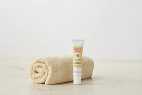 Burt's Bees fragrance-free packaging shows 0.5 oz eye cream for daily use.