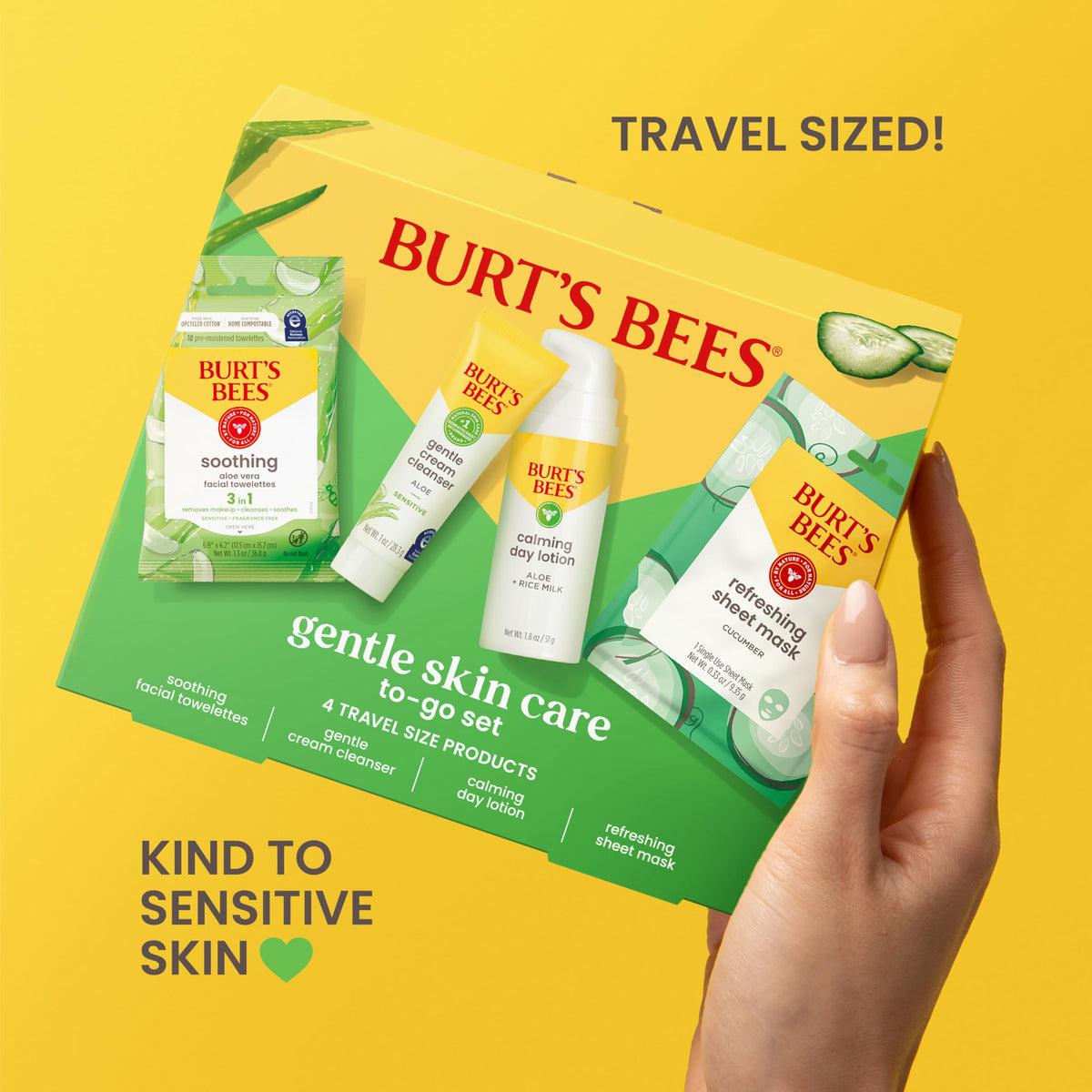 Burt's Bees facial towelettes pack for quick cleansing without rinsing