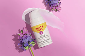 Burt's Bees Firming Serum texture swatch shows concentrated consistency