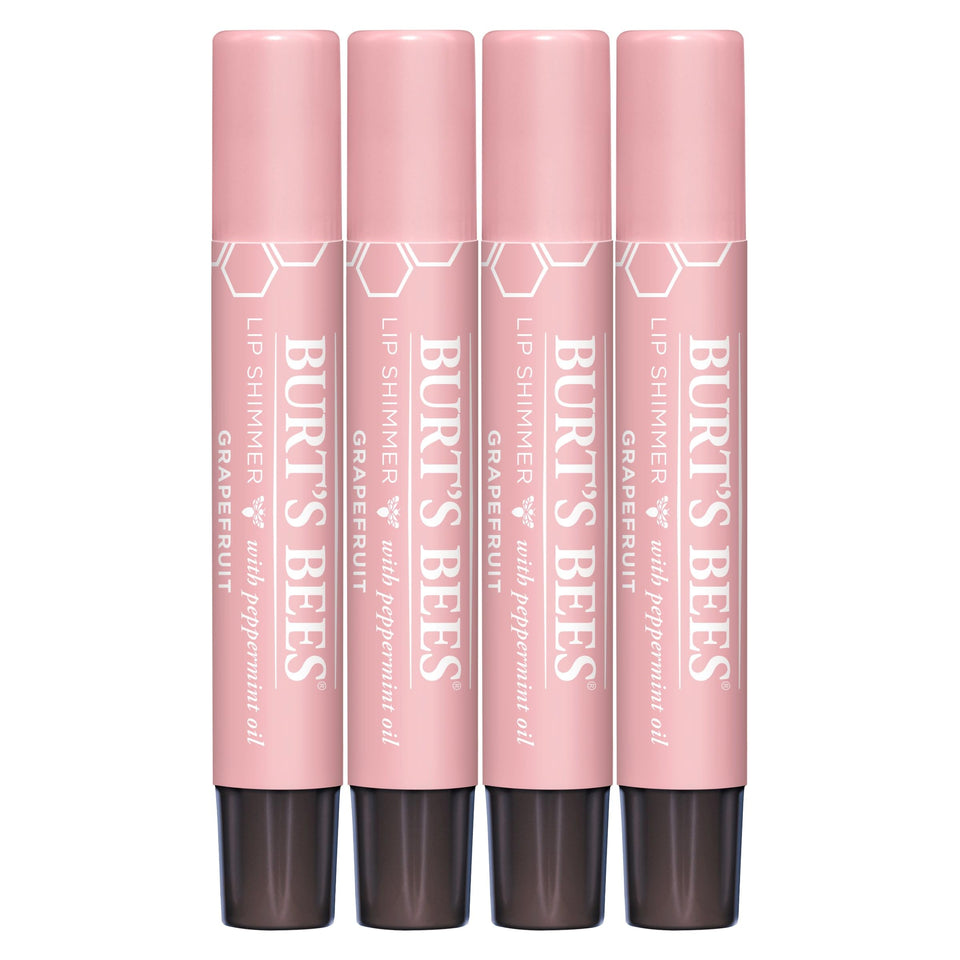 Burt's Bees Grapefruit Lip Shimmer tube for soft, shimmery lips and hydration.