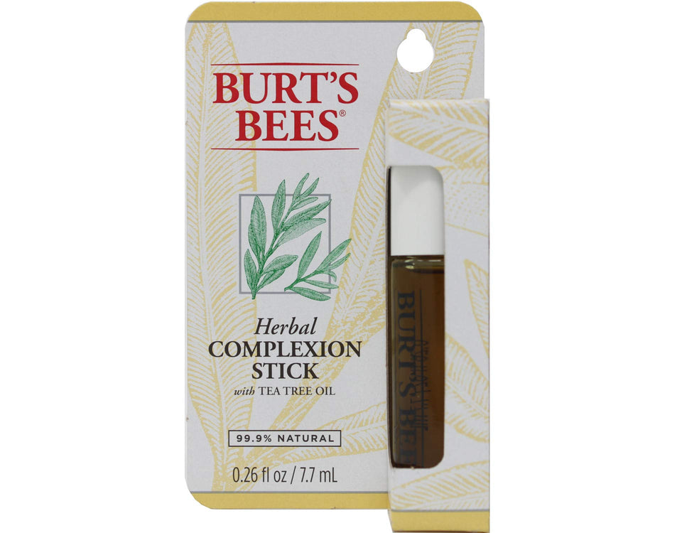 Burt's Bees Herbal Complexion Stick bottle close-up for on-the-go touch-ups