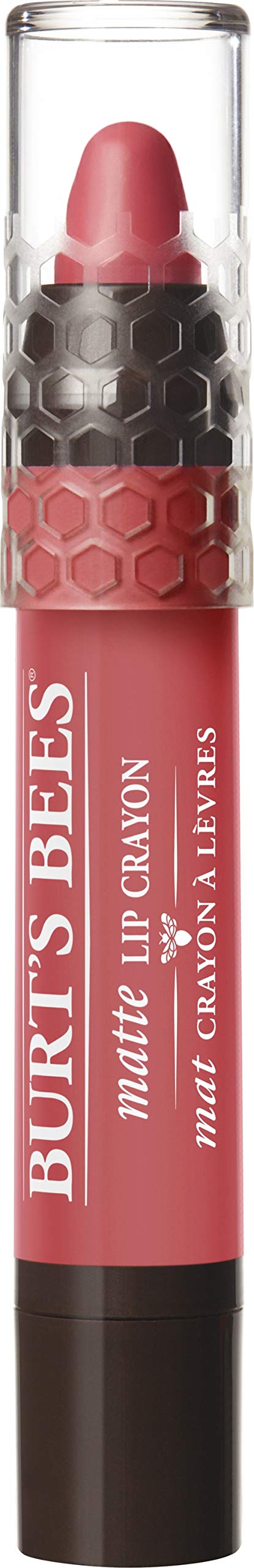 Burt's Bees jojoba and Kendi oils highlight conditioning ingredients for hydration in the lip crayon.