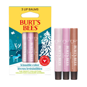 Burt's Bees Kissable Color Frosty Gift Set packaging, ideal for holiday gifting.