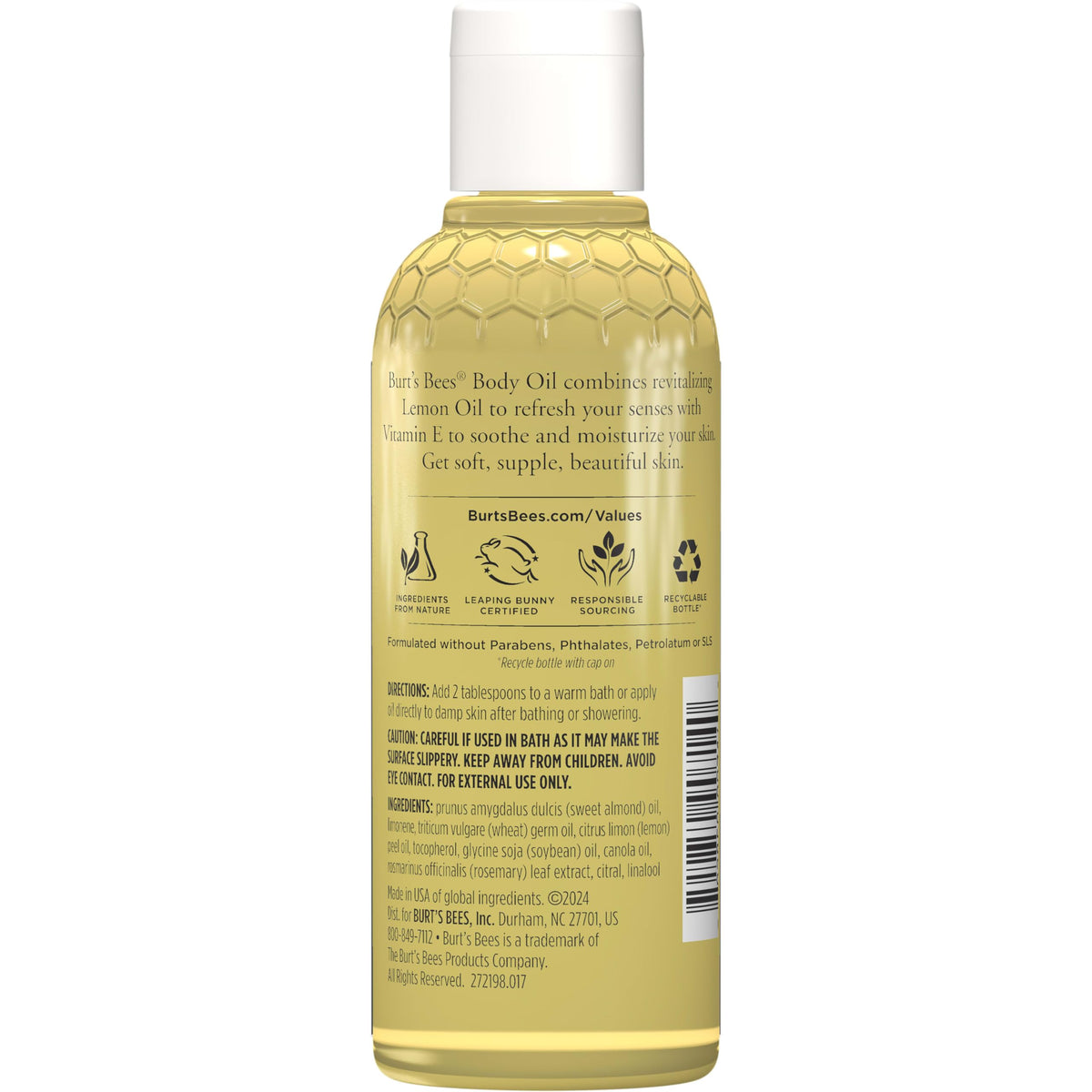 Burt's Bees lemon oil after-shower application for silky skin