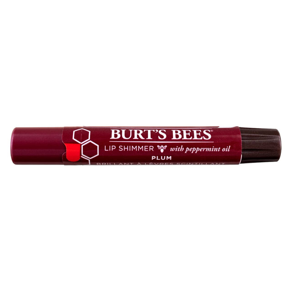 Burt's Bees Lip Shimmer Plum value pack front view for versatile lip color