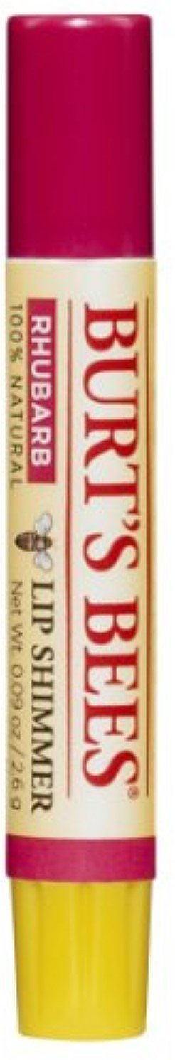 Burt's Bees Lip Shimmer Rhubarb swatch for natural color and shine