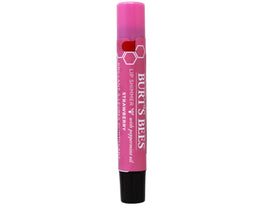 Burt's Bees Lip Shimmer Strawberry packaging highlights natural formula and portable design for on-the-go.