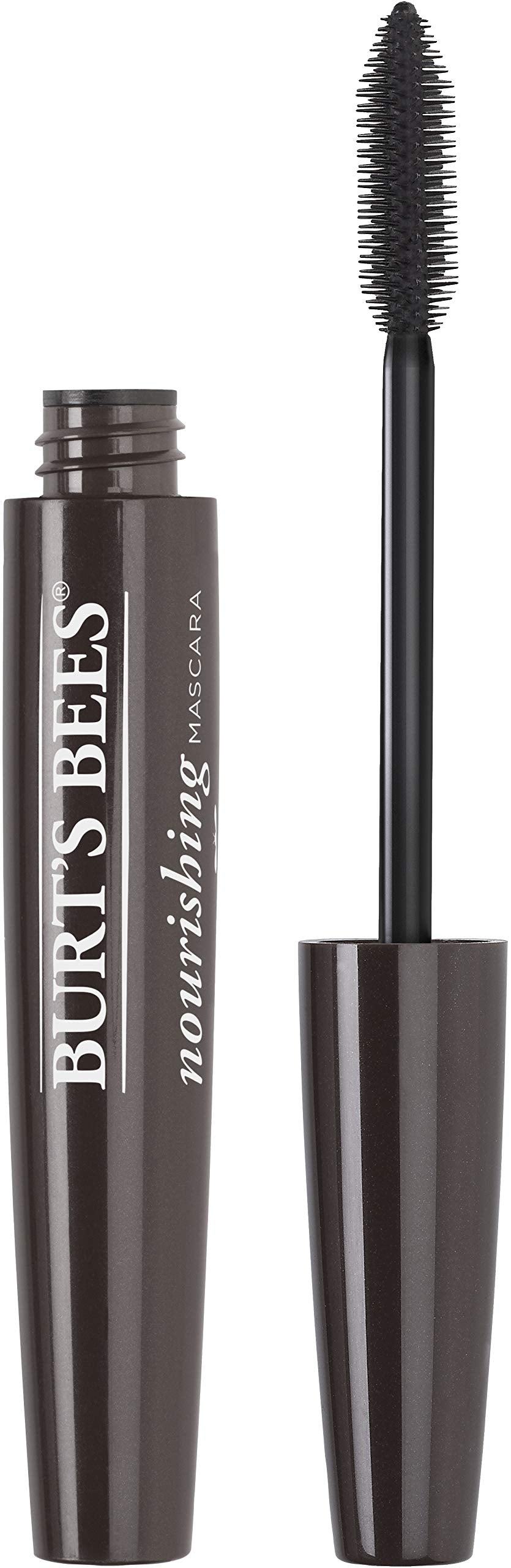 Burts Bees Nourishing Mascara brush closeup showing gentle applicator for precise definition