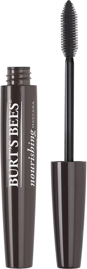 Burts Bees Nourishing Mascara brush closeup showing gentle applicator for precise definition