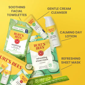Burt's Bees refreshing sheet mask application showing instant, gentle hydration