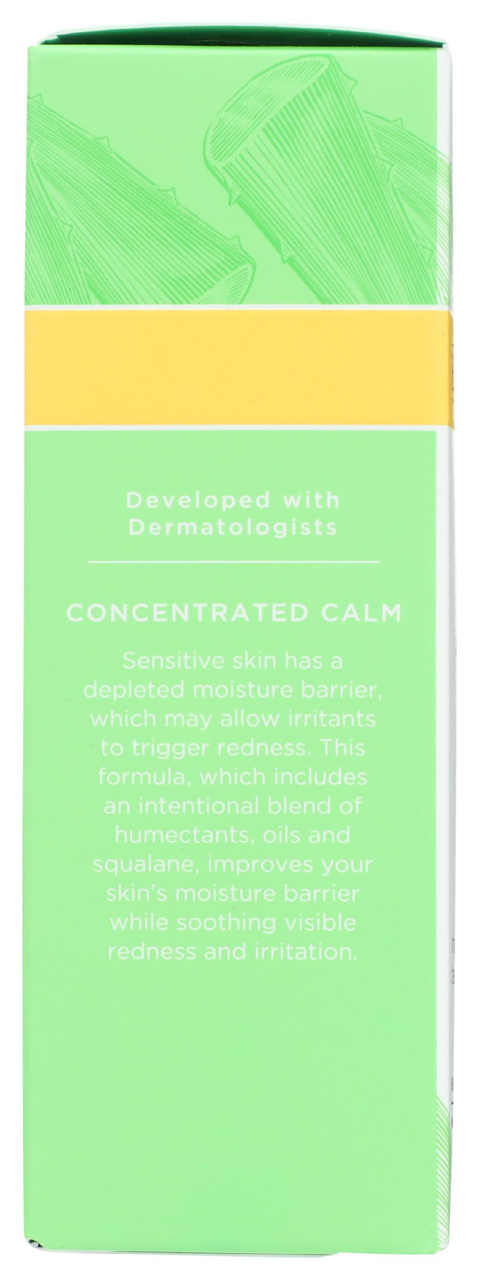 Burt's Bees ingredients panel highlighting soothing botanicals and fragrance-free formula.