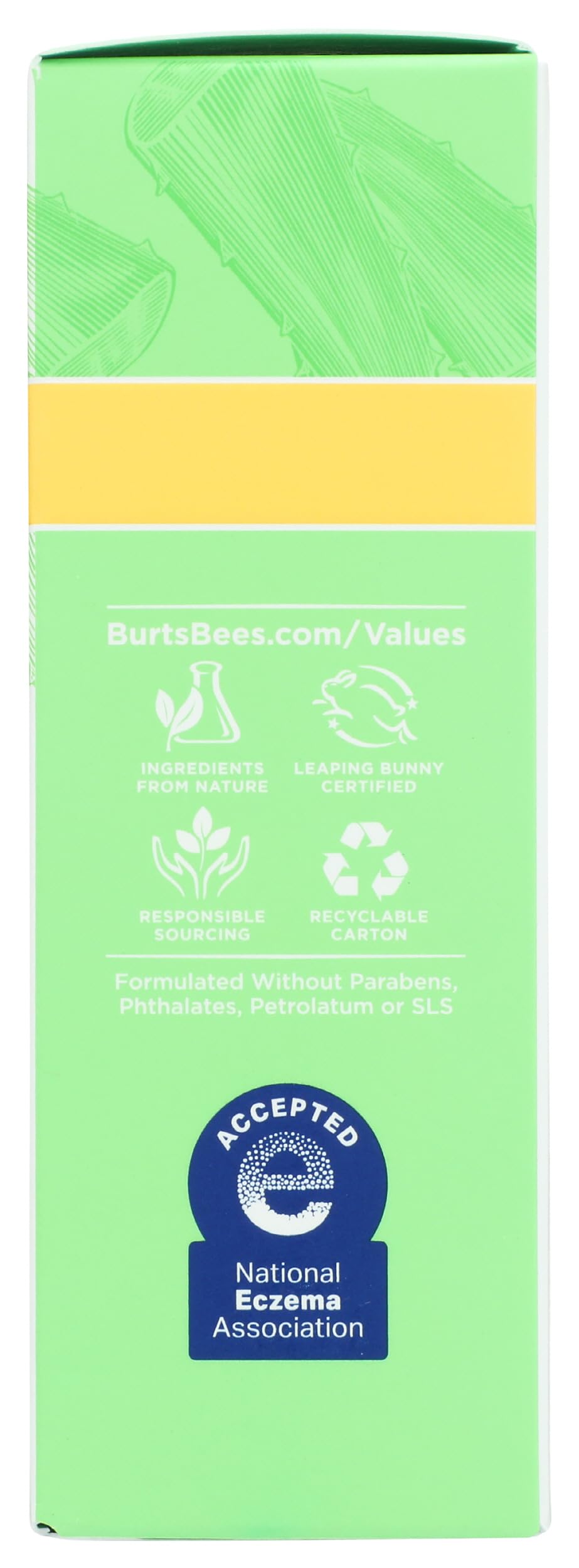 Burt's Bees no animal testing label displayed on the product or packaging.