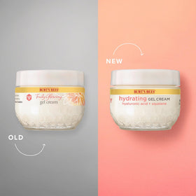 Close-up of Burt's Bees Truly Glowing Gel Cream dispense action in hand