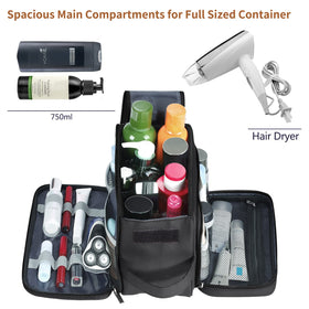 Buruis toiletry bag wide opening enables quick access on trips.