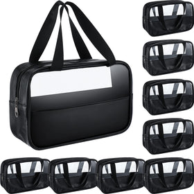 Buryeah 9 Pcs translucent makeup bags set with clear visibility for quick access