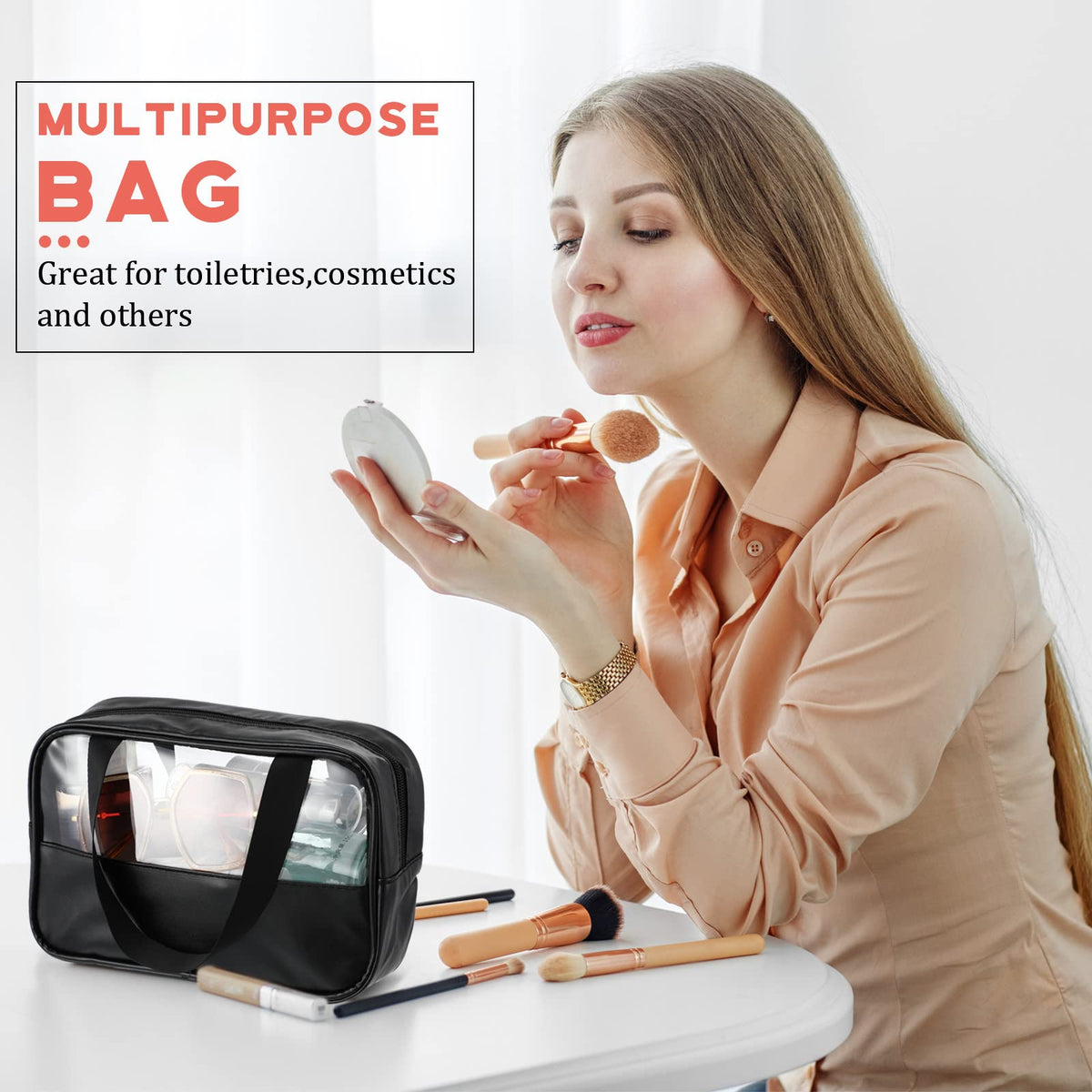 Buryeah multi-functional cosmetic bag suitable for cosmetics, toiletries, and travel storage