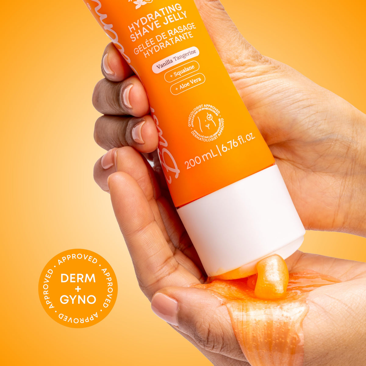 Bushbalm Hydrating Shave Jelly for bikini area shows skin-friendly cushiony shave