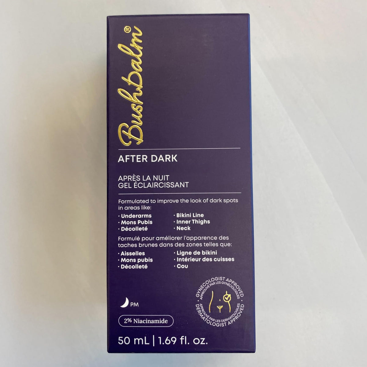 Bushbalm TXA Niacinamide Aloe formula highlighting key actives for even tone.