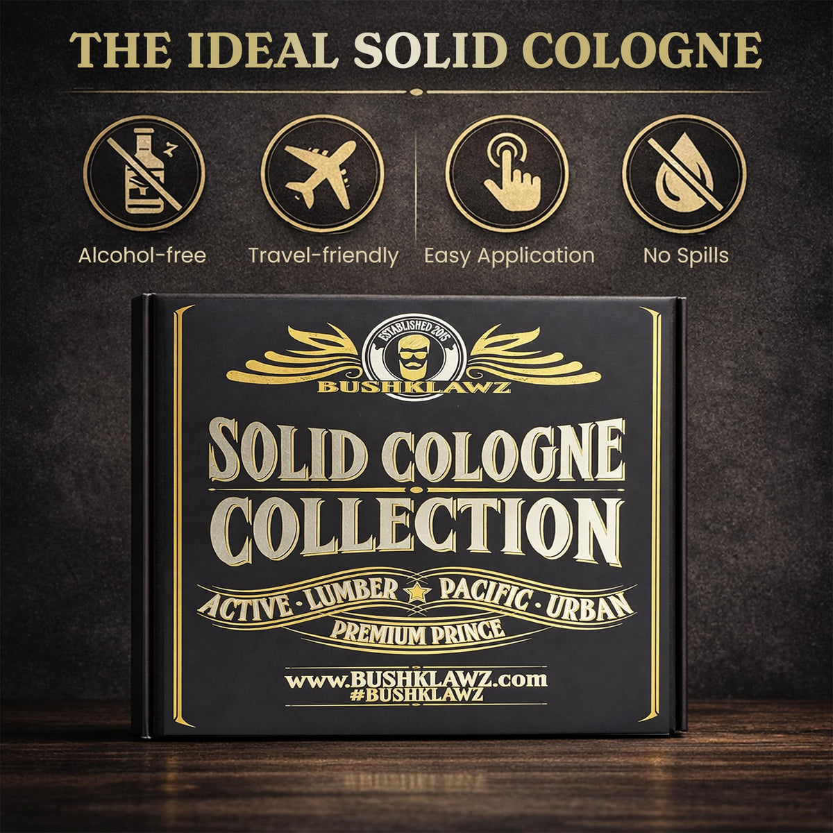 BushKlawz Prince solid cologne application on wrist for easy use