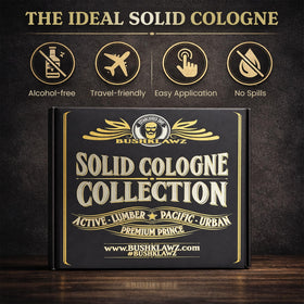 BushKlawz Prince solid cologne application on wrist for easy use