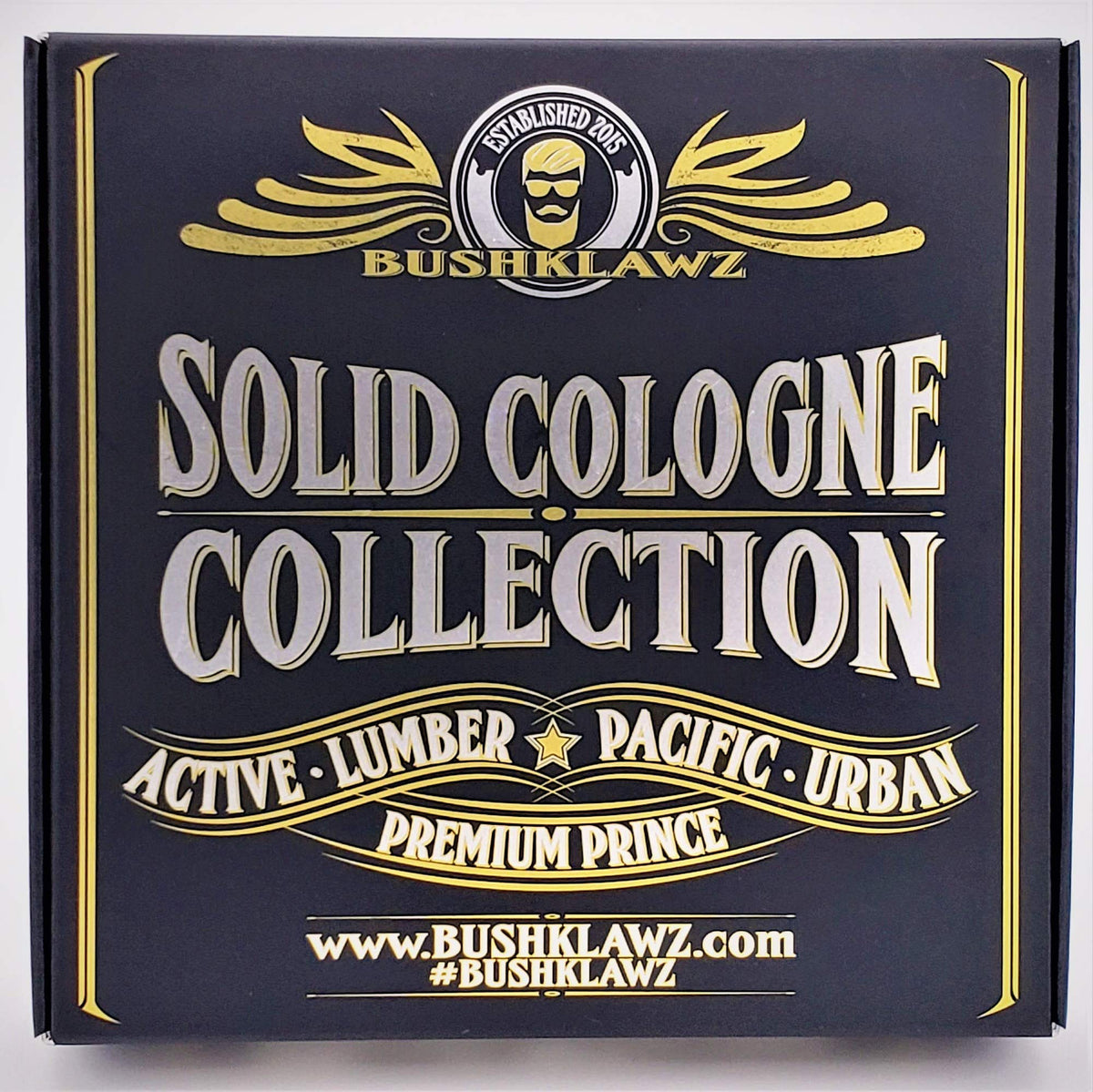 BushKlawz Prince solid cologne gift set back view ideal present
