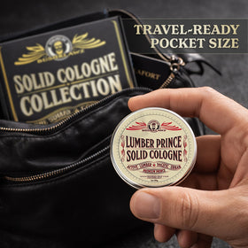 BushKlawz Prince solid cologne label close-up showing premium branding