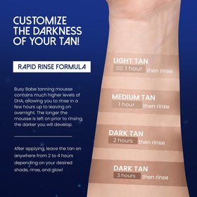 Bottle and mitt shown together for at-home salon-quality tan.