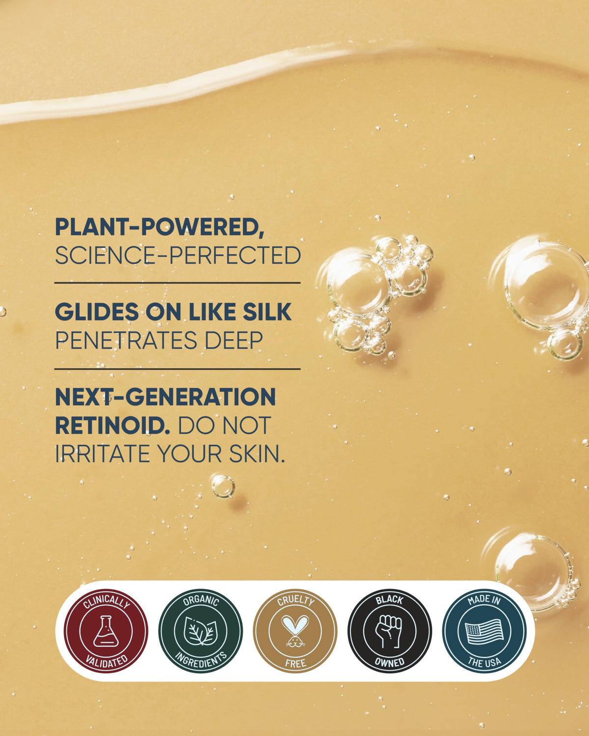 Buttah Everlasting Retinol Oil texture swirl on skin.