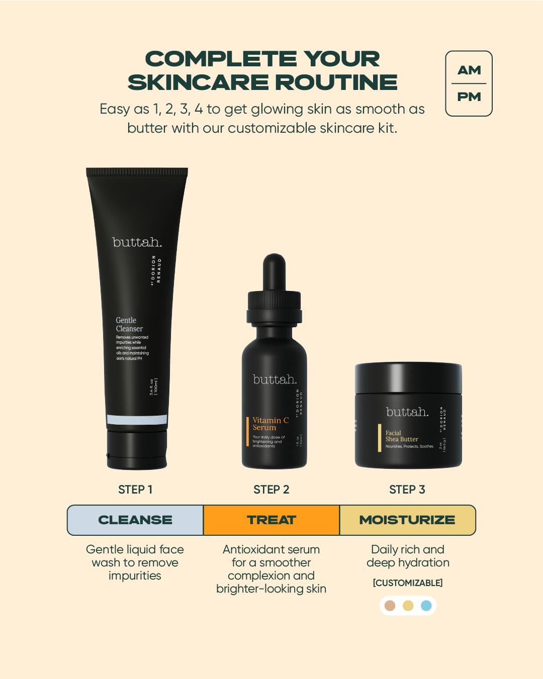 Buttah Lifestyle shot showing a calming morning skincare ritual.