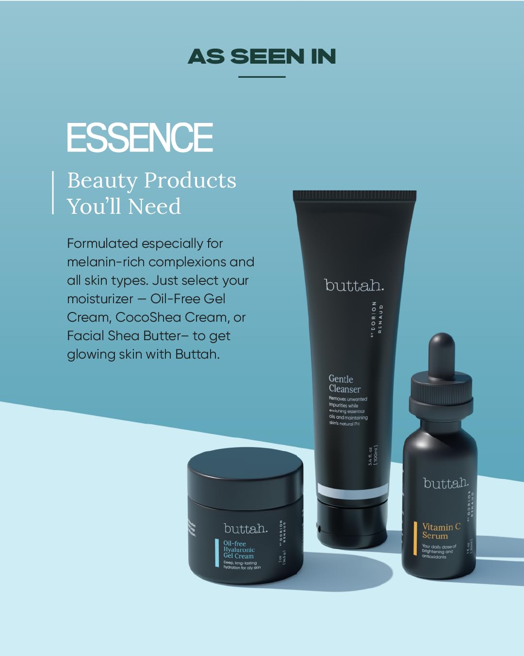 Buttah Oil-Free Hyaluronic Gel Cream applied to clean skin after morning routine.