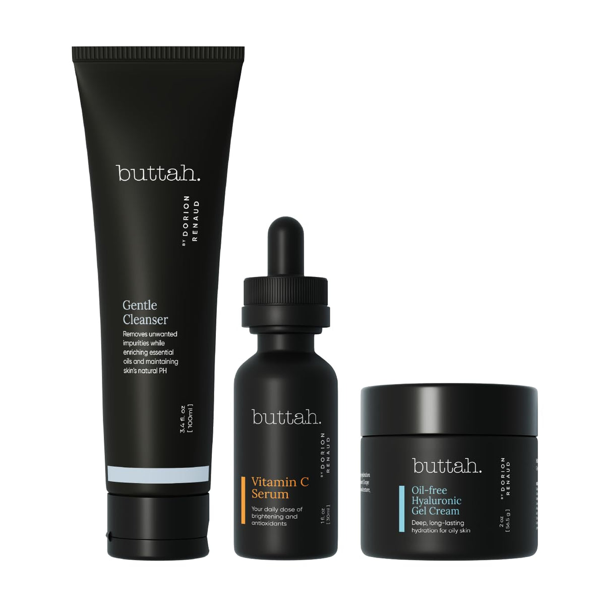 Buttah Oil-Free Hyaluronic Gel Cream packaging close-up highlighting sleek branding for oil-prone skin.