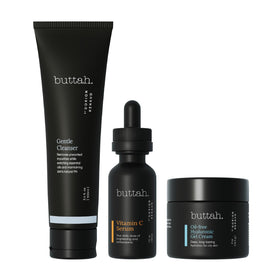 Buttah Oil-Free Hyaluronic Gel Cream packaging close-up highlighting sleek branding for oil-prone skin.